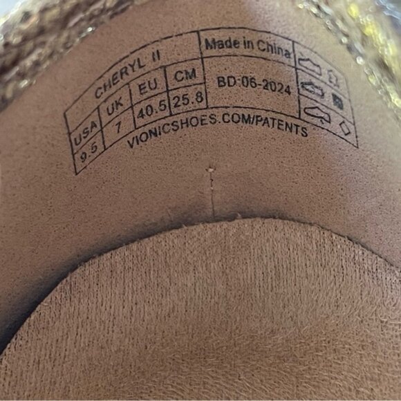 Vionic Cheryl II Metallic Gold Slip On Loafers Womens Size 95 - Picture 3 of 7